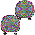 Psychedelic Rave Optical Illusion Car Headrest Covers