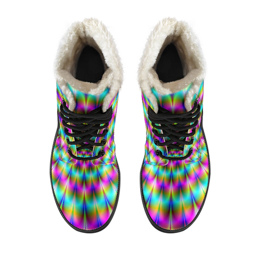 Psychedelic Rave Optical Illusion Comfy Boots GearFrost