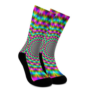 Psychedelic Rave Optical Illusion Crew Socks