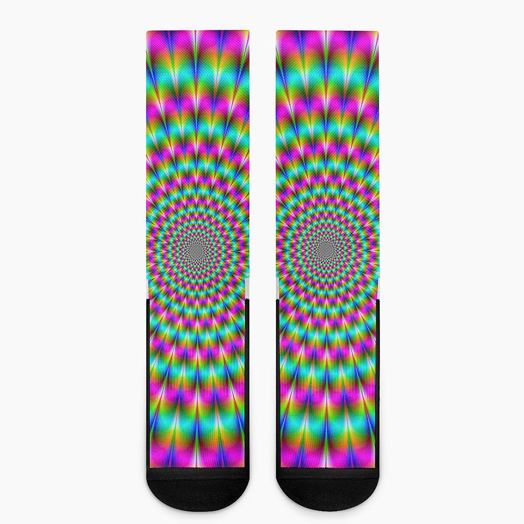 Psychedelic Rave Optical Illusion Crew Socks