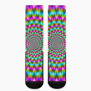 Psychedelic Rave Optical Illusion Crew Socks