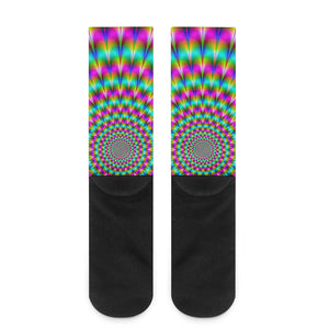 Psychedelic Rave Optical Illusion Crew Socks