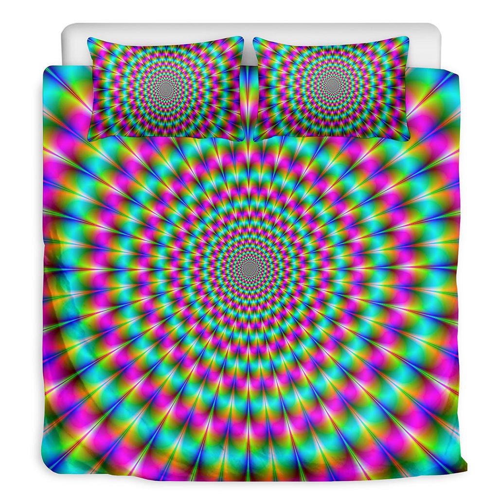 Psychedelic Rave Optical Illusion Duvet Cover Bedding Set