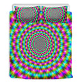 Psychedelic Rave Optical Illusion Duvet Cover Bedding Set