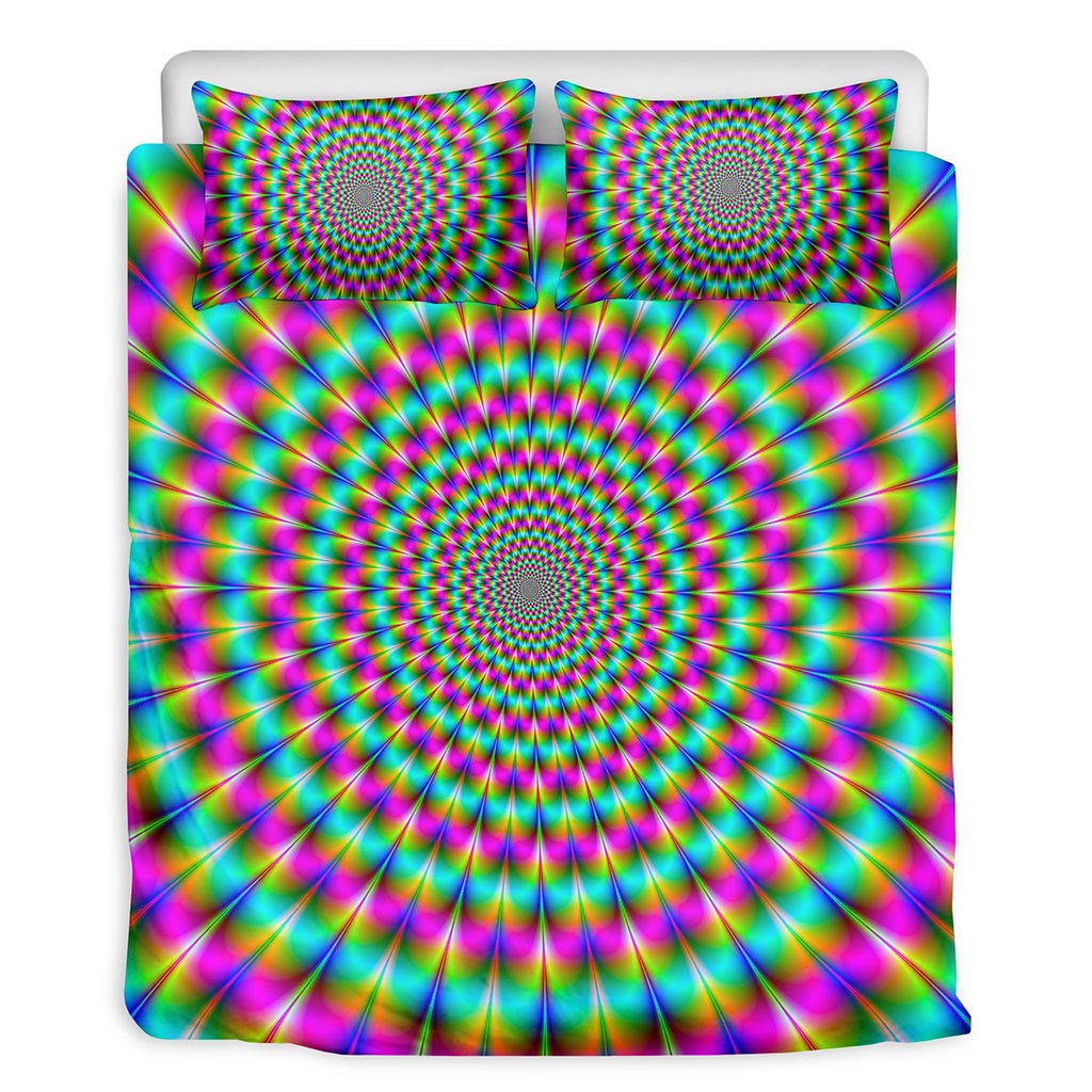 Psychedelic Rave Optical Illusion Duvet Cover Bedding Set