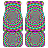 Psychedelic Rave Optical Illusion Front and Back Car Floor Mats