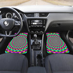 Psychedelic Rave Optical Illusion Front and Back Car Floor Mats