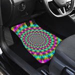 Psychedelic Rave Optical Illusion Front and Back Car Floor Mats