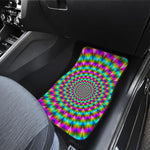 Psychedelic Rave Optical Illusion Front and Back Car Floor Mats