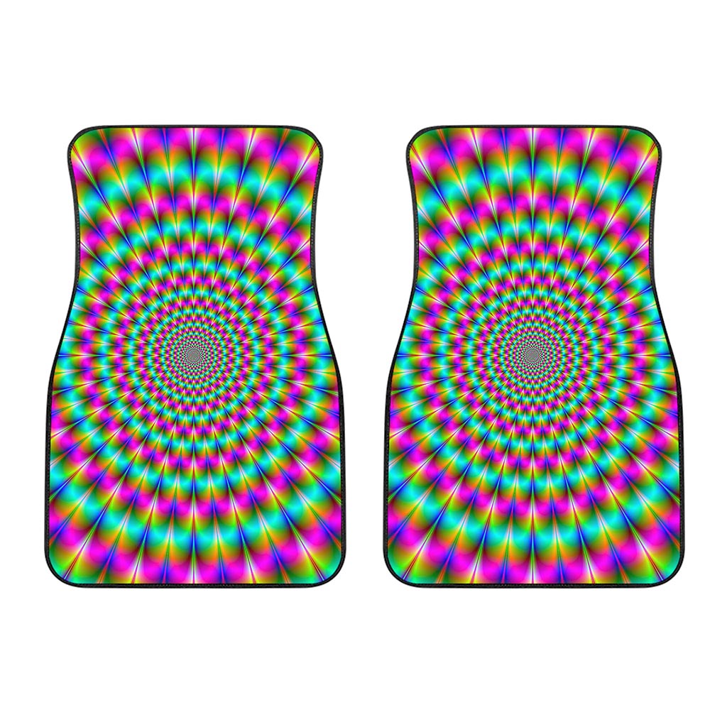 Psychedelic Rave Optical Illusion Front Car Floor Mats