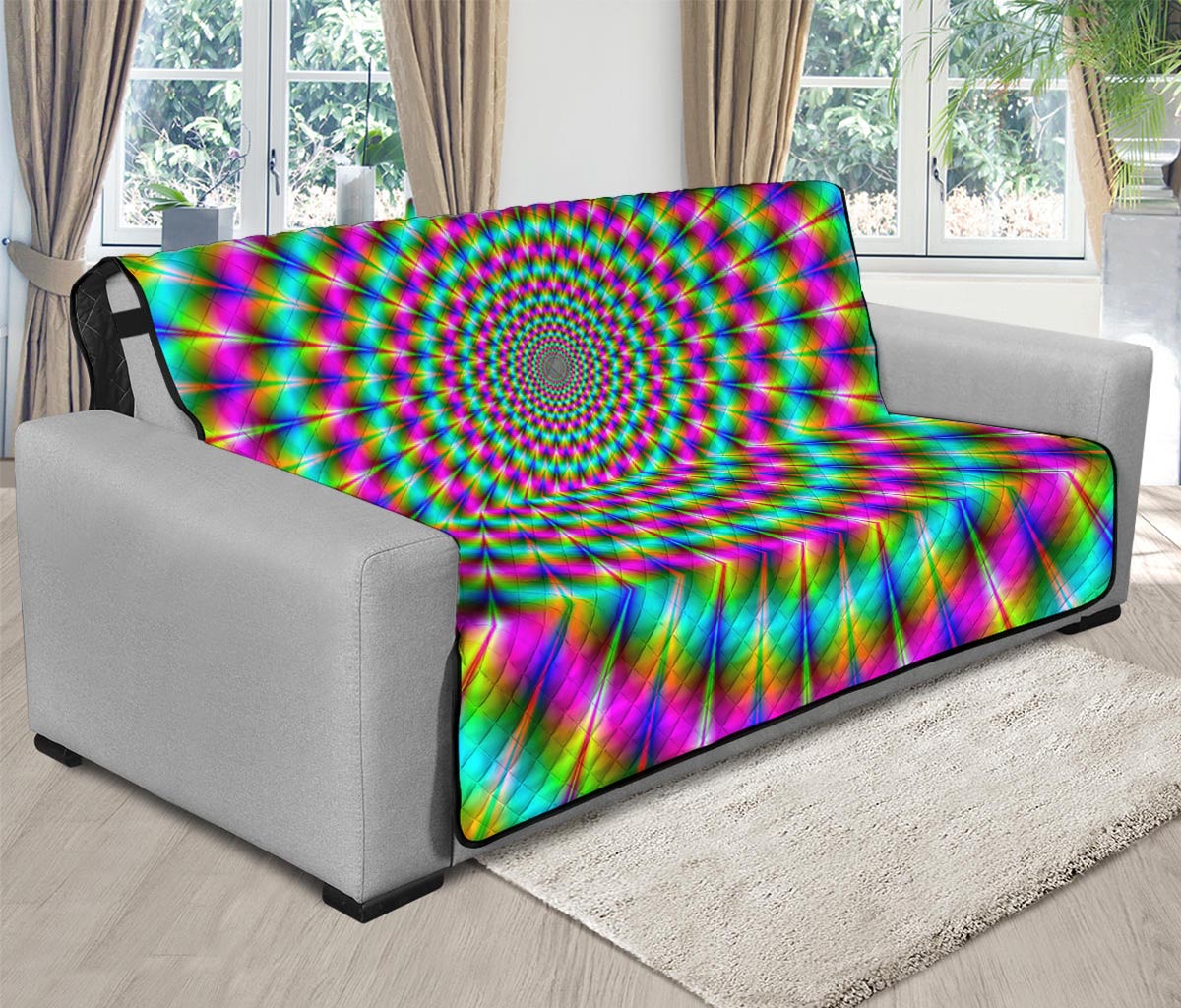 Psychedelic Rave Optical Illusion Futon Protector