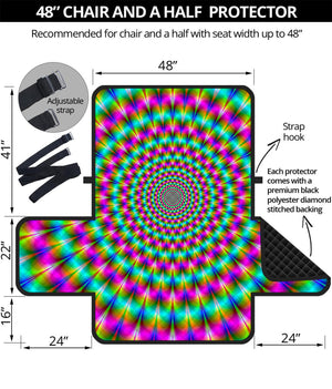 Psychedelic Rave Optical Illusion Half Sofa Protector