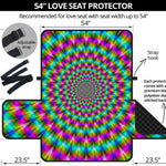 Psychedelic Rave Optical Illusion Loveseat Protector