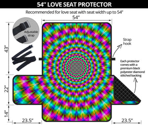 Psychedelic Rave Optical Illusion Loveseat Protector