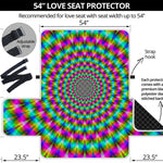 Psychedelic Rave Optical Illusion Loveseat Protector