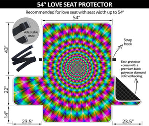 Psychedelic Rave Optical Illusion Loveseat Protector