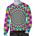 Psychedelic Rave Optical Illusion Men's Crewneck Sweatshirt GearFrost