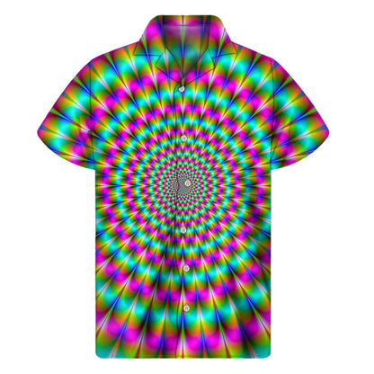 Psychedelic Rave Optical Illusion Men's Short Sleeve Shirt