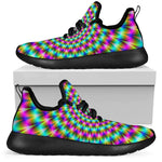 Psychedelic Rave Optical Illusion Mesh Knit Shoes GearFrost