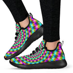 Psychedelic Rave Optical Illusion Mesh Knit Shoes GearFrost