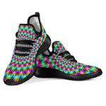 Psychedelic Rave Optical Illusion Mesh Knit Shoes GearFrost