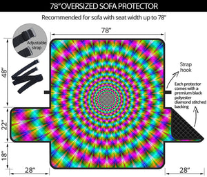 Psychedelic Rave Optical Illusion Oversized Sofa Protector