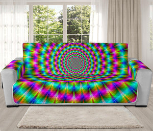 Psychedelic Rave Optical Illusion Oversized Sofa Protector