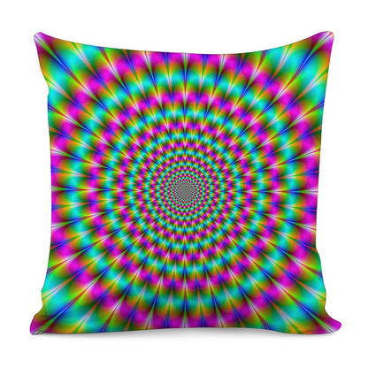Psychedelic Rave Optical Illusion Pillow Cover