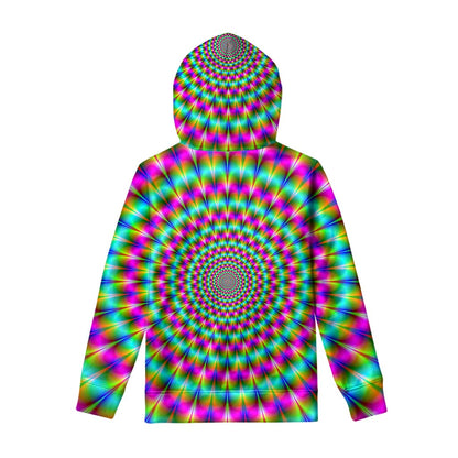 Psychedelic Rave Optical Illusion Pullover Hoodie