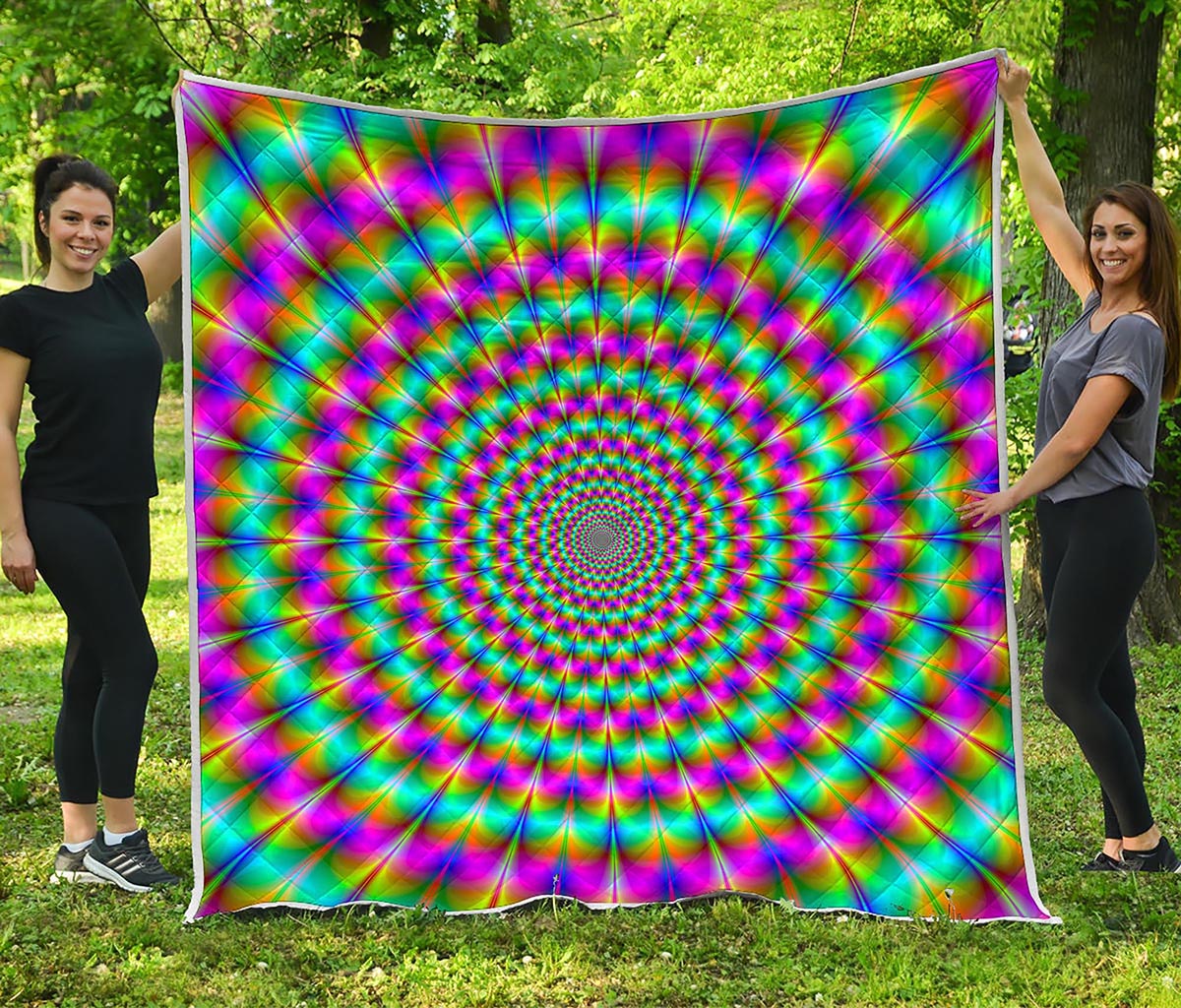 Psychedelic Rave Optical Illusion Quilt