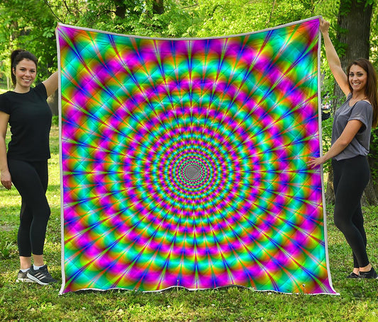 Psychedelic Rave Optical Illusion Quilt
