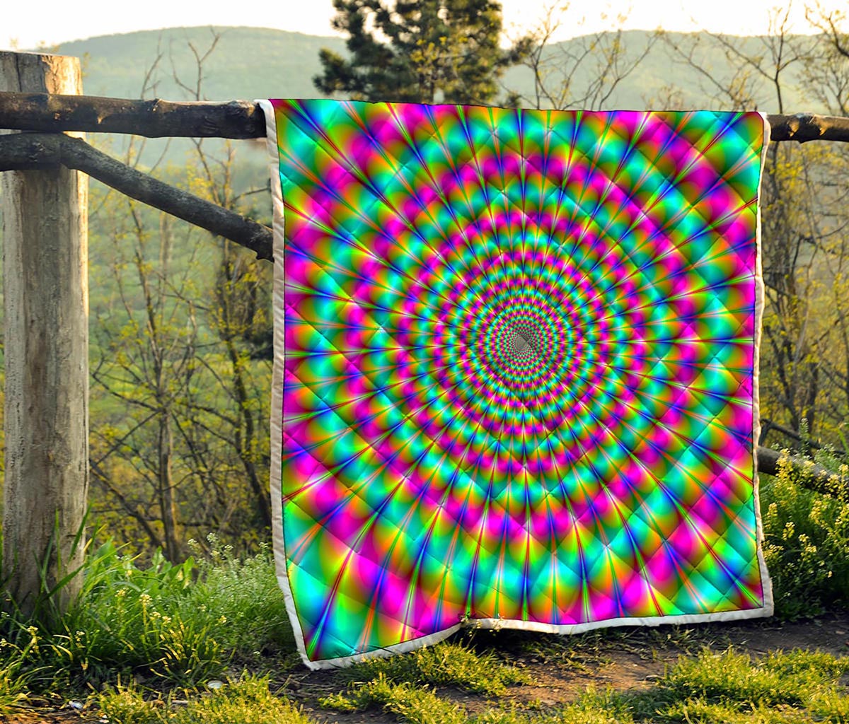 Psychedelic Rave Optical Illusion Quilt