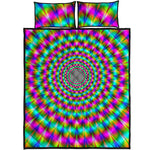 Psychedelic Rave Optical Illusion Quilt Bed Set