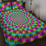 Psychedelic Rave Optical Illusion Quilt Bed Set