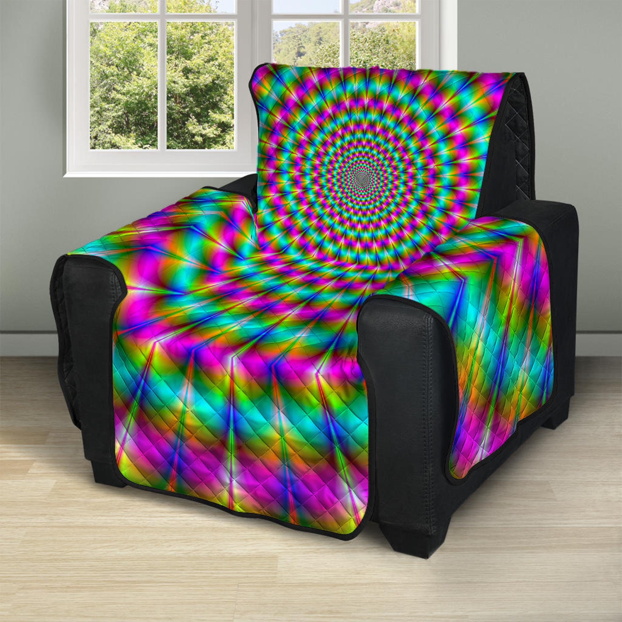 Psychedelic Rave Optical Illusion Recliner Protector