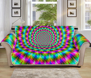 Psychedelic Rave Optical Illusion Sofa Protector