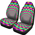 Psychedelic Rave Optical Illusion Universal Fit Car Seat Covers