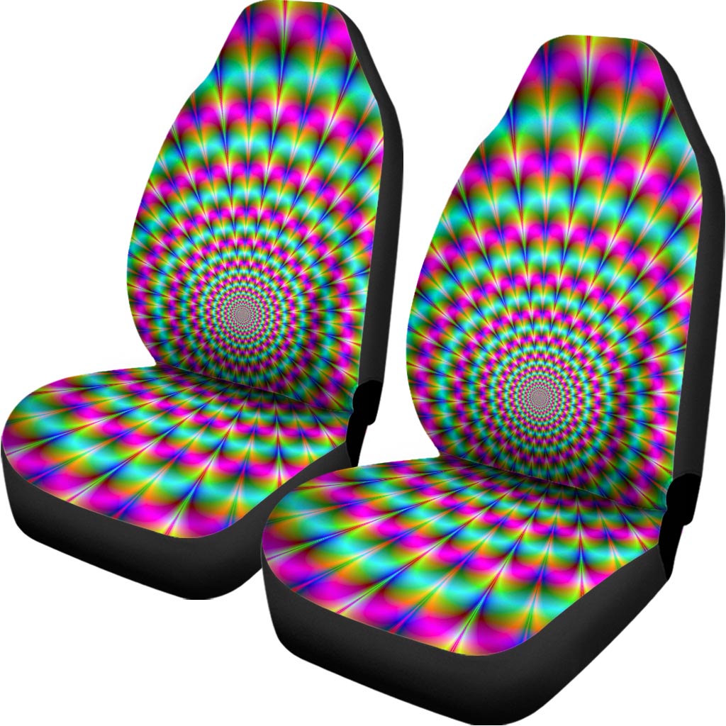 Psychedelic Rave Optical Illusion Universal Fit Car Seat Covers