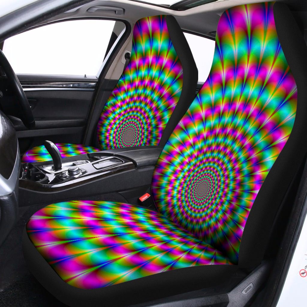 Psychedelic Rave Optical Illusion Universal Fit Car Seat Covers