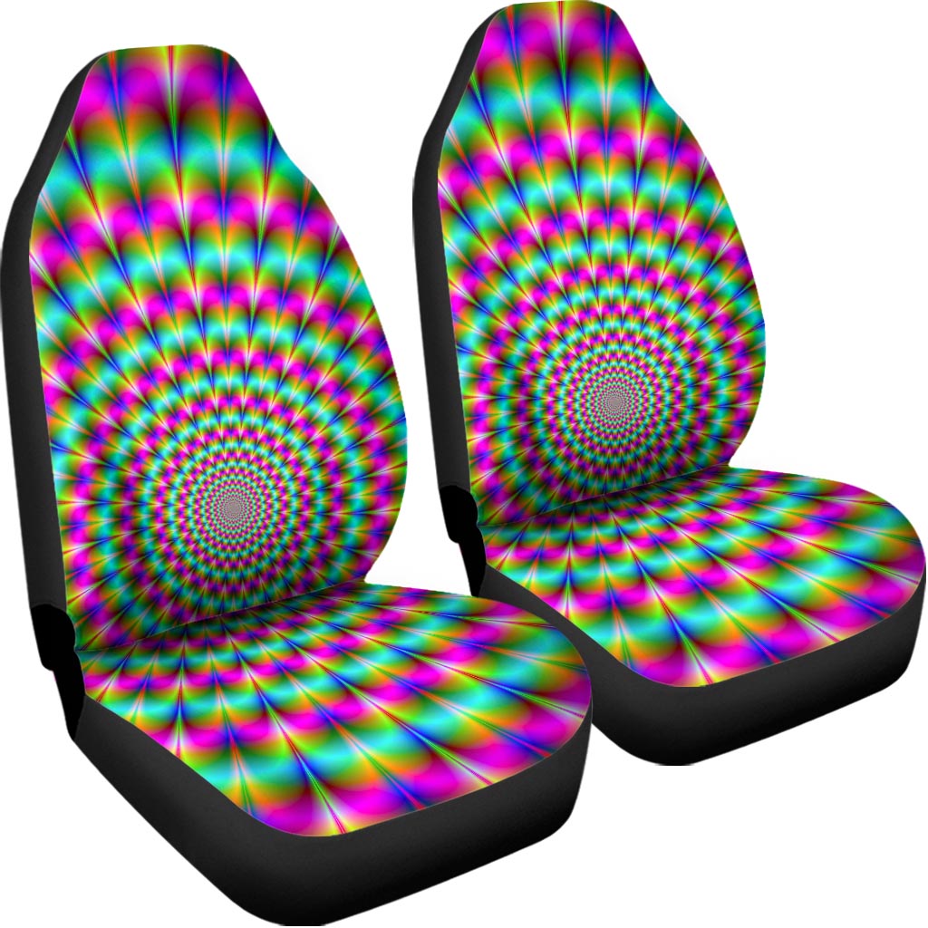 Psychedelic Rave Optical Illusion Universal Fit Car Seat Covers