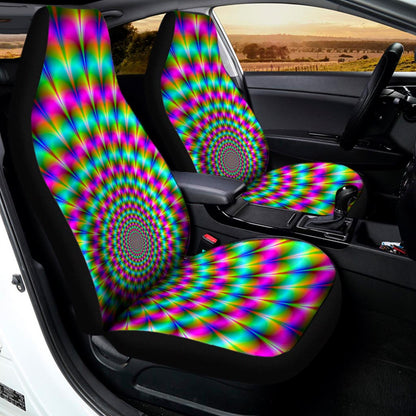 Psychedelic Rave Optical Illusion Universal Fit Car Seat Covers