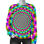 Psychedelic Rave Optical Illusion Women's Crewneck Sweatshirt GearFrost