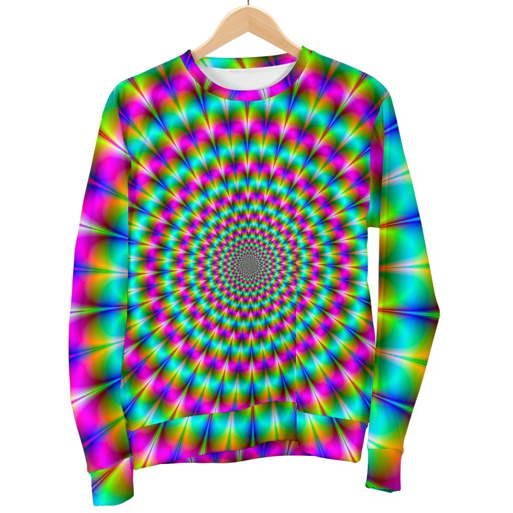 Psychedelic Rave Optical Illusion Women's Crewneck Sweatshirt GearFrost