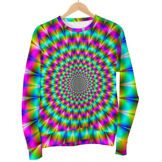 Psychedelic Rave Optical Illusion Women's Crewneck Sweatshirt GearFrost
