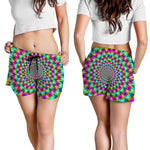 Psychedelic Rave Optical Illusion Women's Shorts
