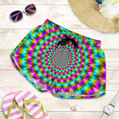 Psychedelic Rave Optical Illusion Women's Shorts