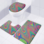 Psychedelic Rave Print 3 Piece Bath Mat Set