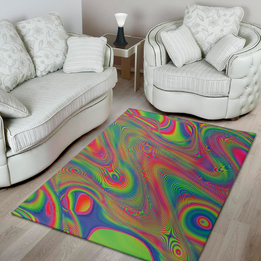 Psychedelic Rave Print Area Rug