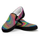 Psychedelic Rave Print Black Slip On Shoes
