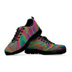 Psychedelic Rave Print Black Sneakers
